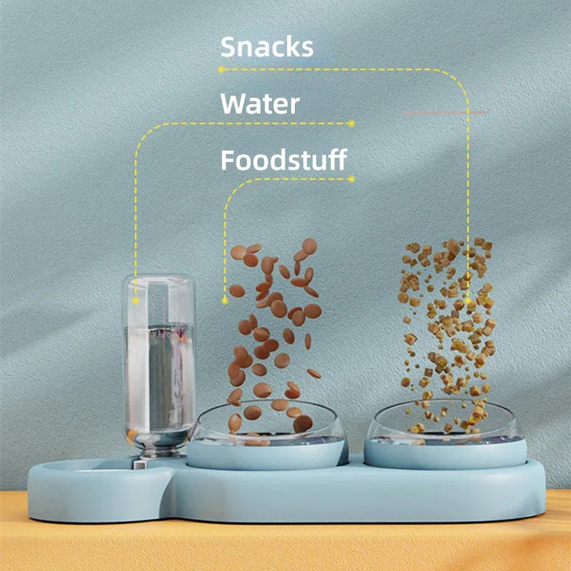 Automatic Triple Bowl Pet Feeder and Water Dispenser