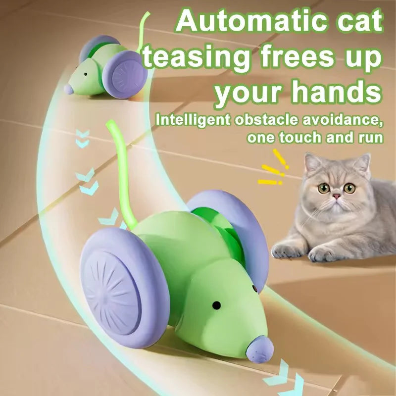 Smart Interactive Cat Toy Mouse with Obstacle Avoidance
