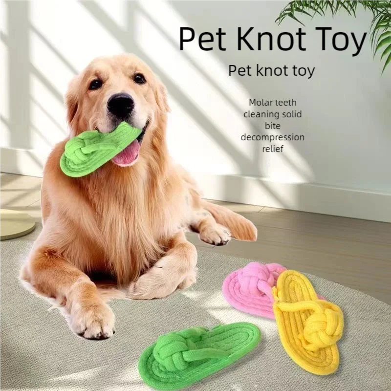 Interactive Cotton Slipper Rope Dog Toy for Teeth Training