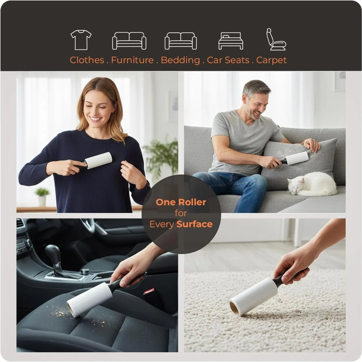 Pet Hair Remover Lint Roller and Refills