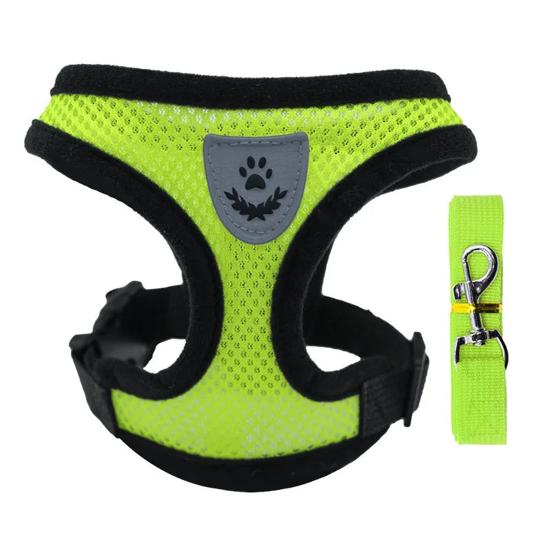 Adjustable Mesh Dog Vest and Leash Set for Small Pets