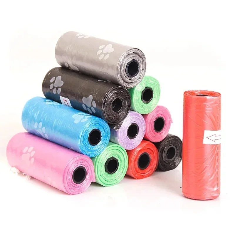 Disposable Dog Poop Bags with Dispenser and Leash Clip