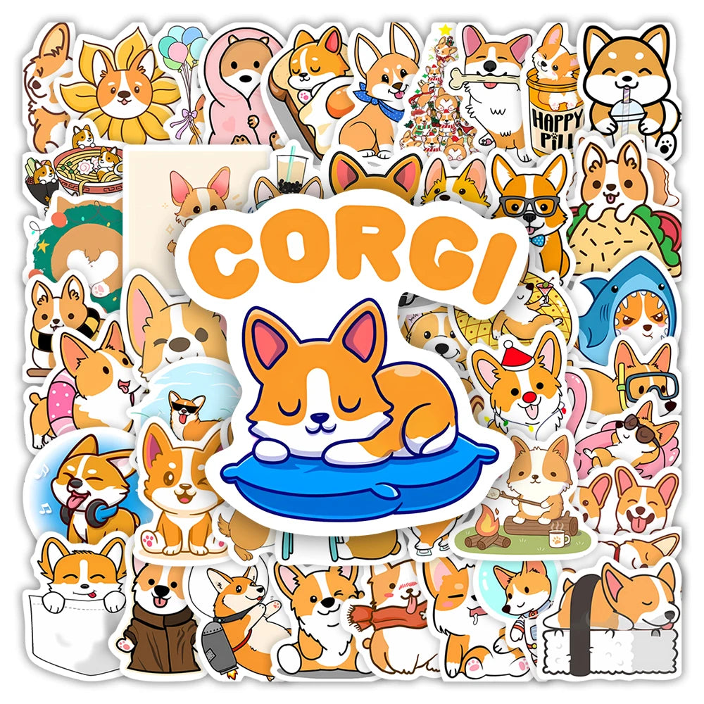 Waterproof Corgi Dog DIY Decorative Stickers