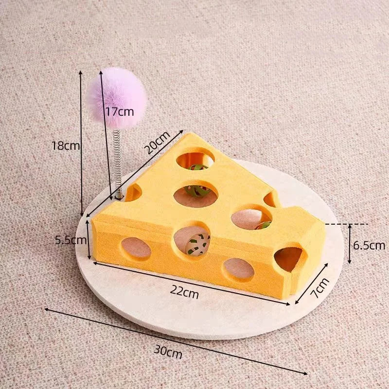 Interactive Felt Cat Puzzle Box With Bell Ball