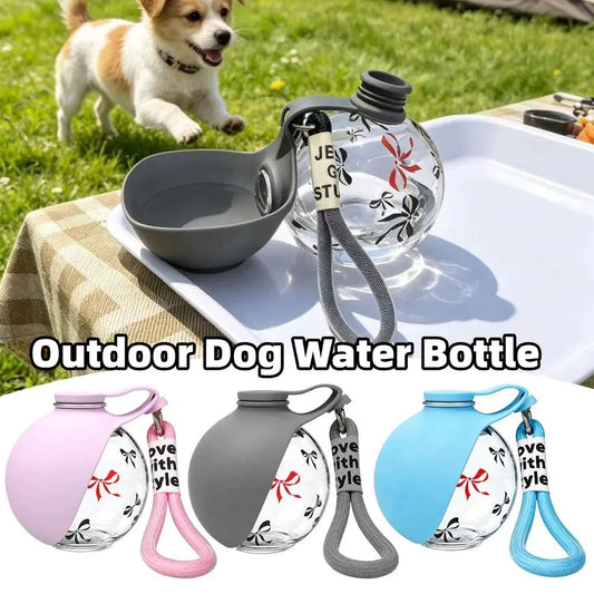 Bow Pattern Portable Dog Water Bottle