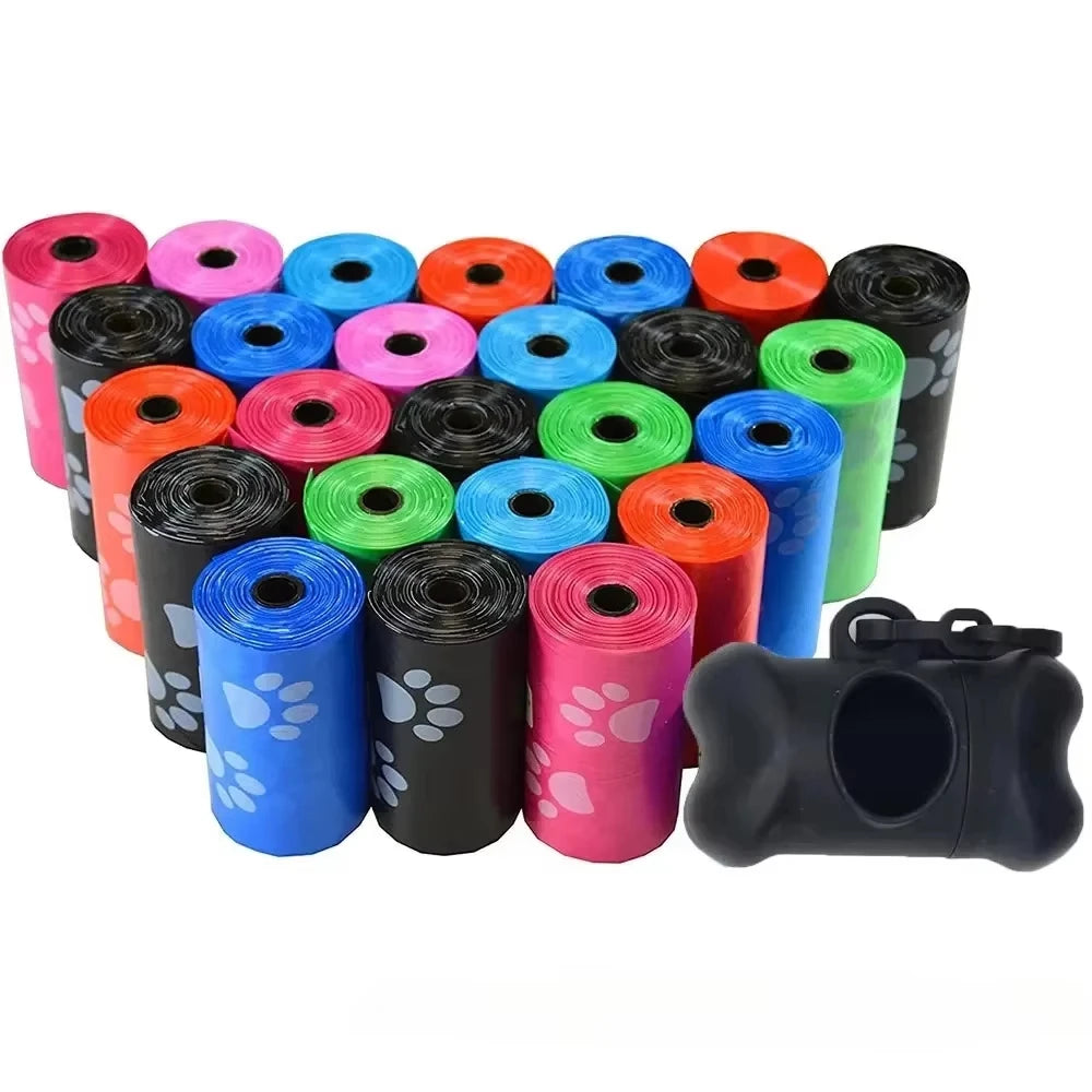Multi-Color Pet Waste Bags and Dispenser Roll