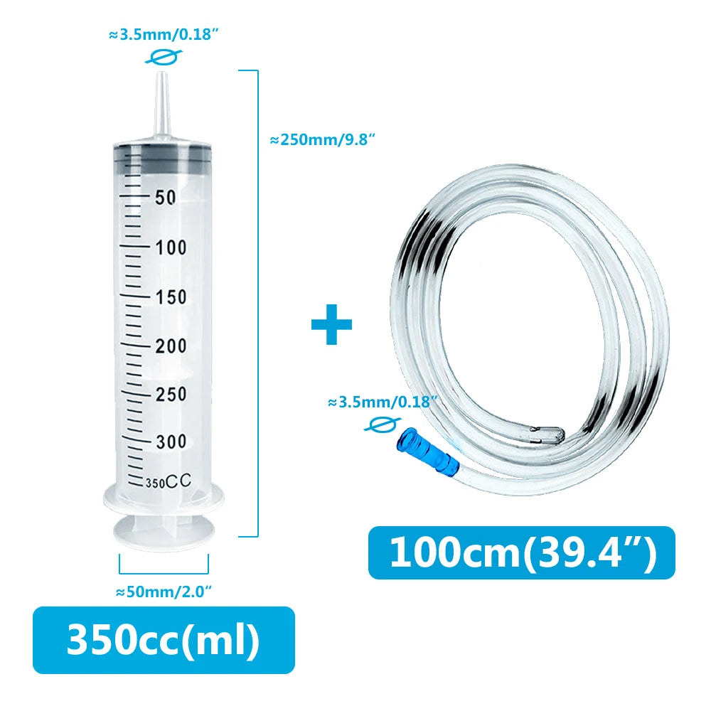 Large Capacity Pet Feeding and Liquid Syringe with Hose