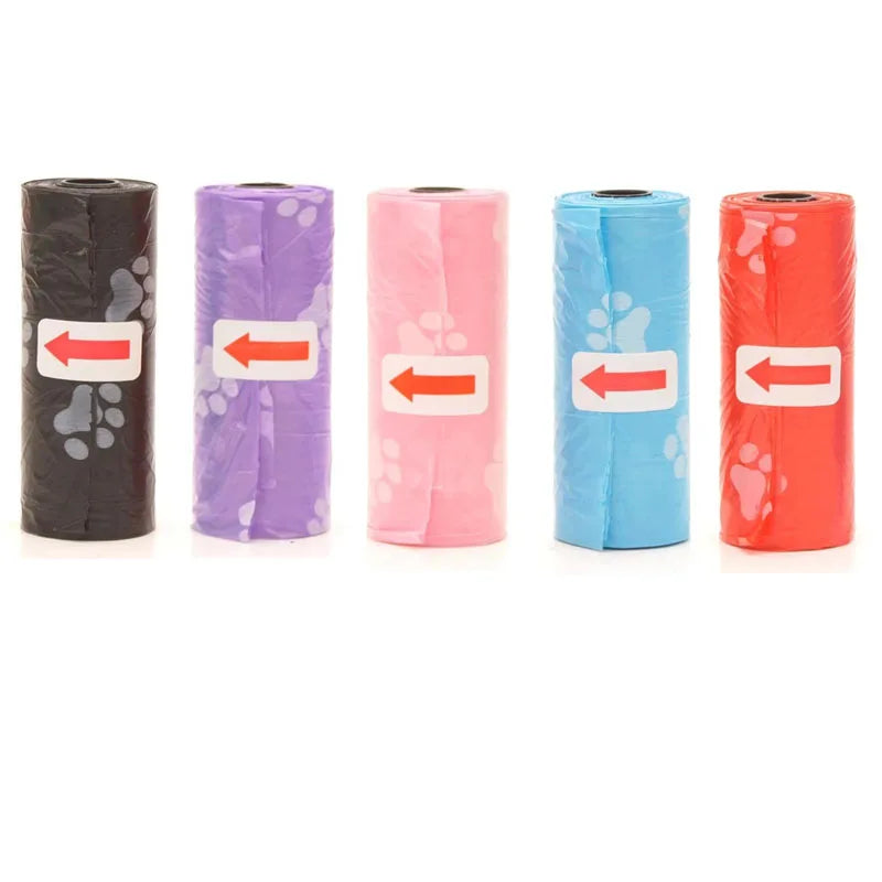 Disposable Dog Poop Bags with Dispenser and Leash Clip