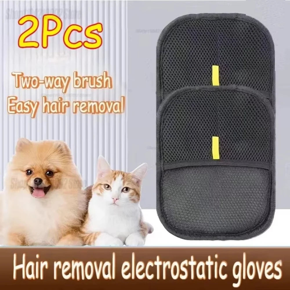 Double Sided Pet Hair Grooming and Deshedding Gloves