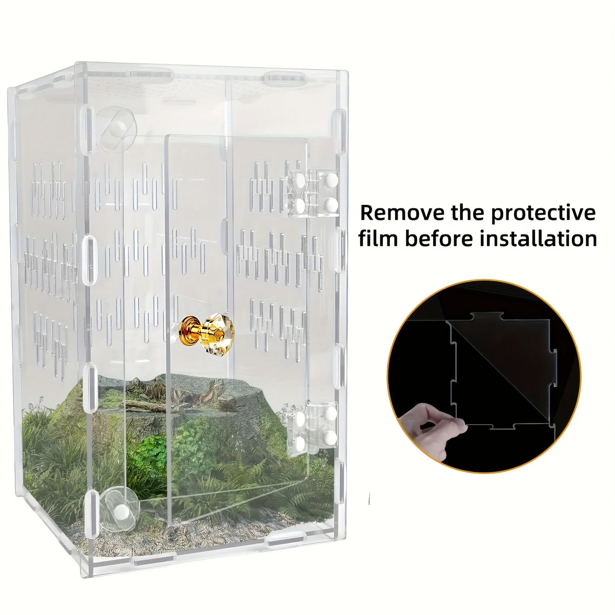 Acrylic Transparent Breeding Box for Reptiles and Quail