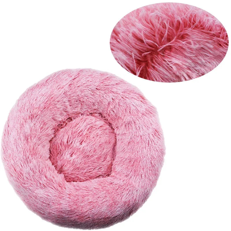 Plush Round Winter Warm Pet Bed in Six Sizes
