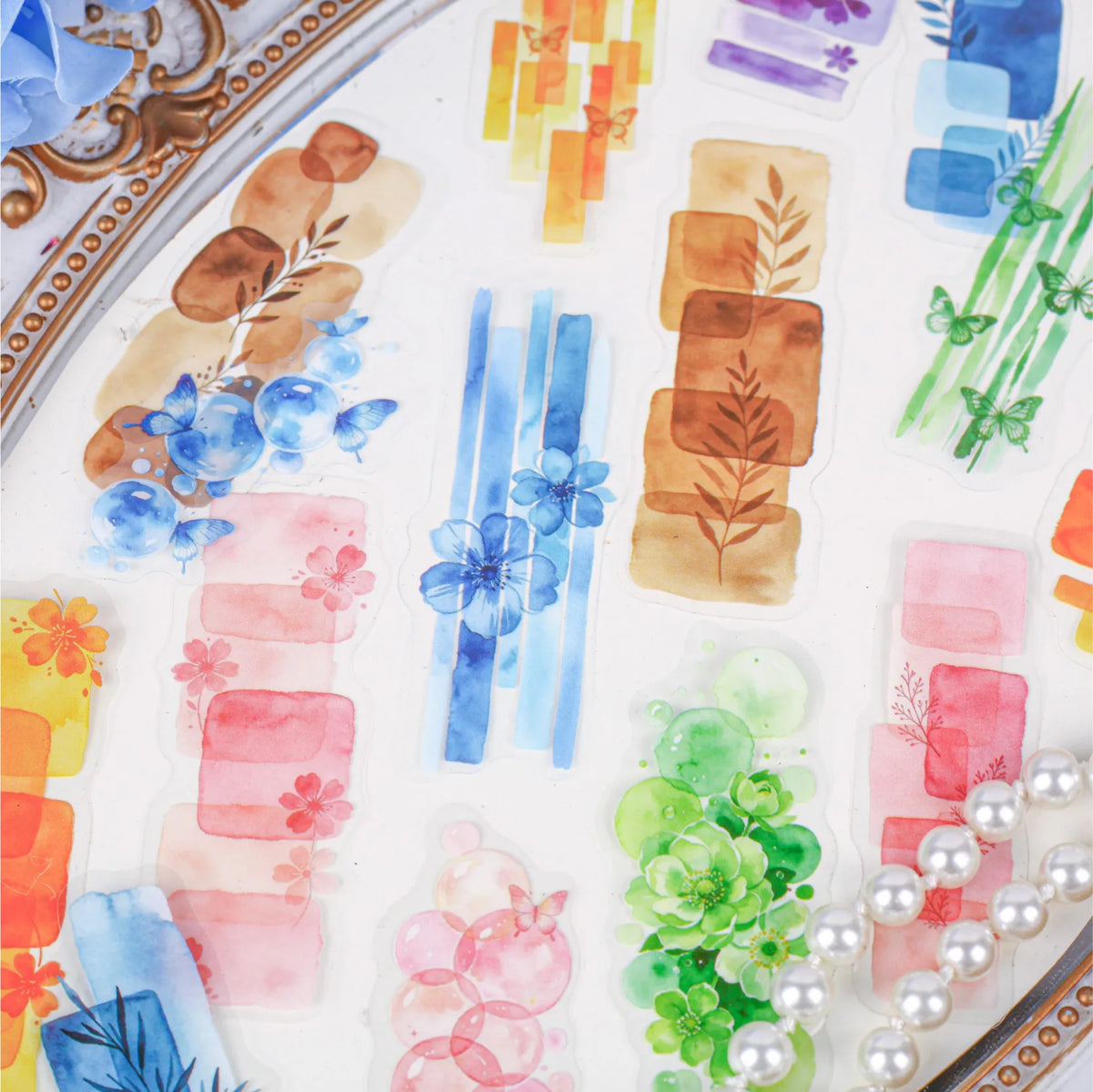 20 Piece Watercolor Theme Decorative Sticker Set