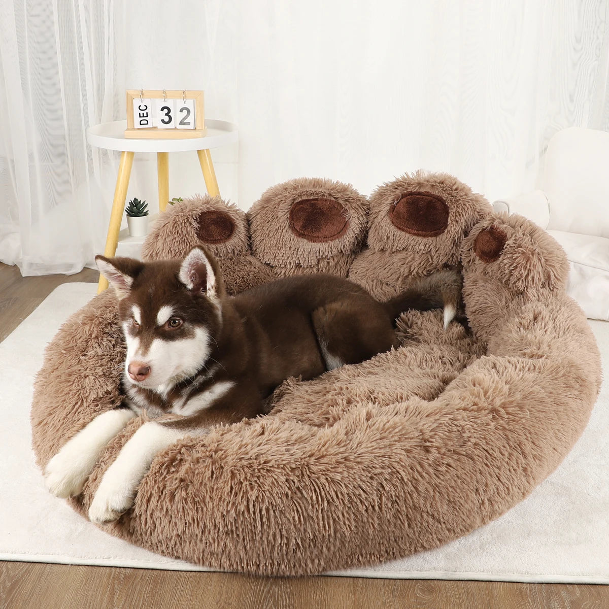 Fluffy Winter Plush Dog Bed and Pet Sofa