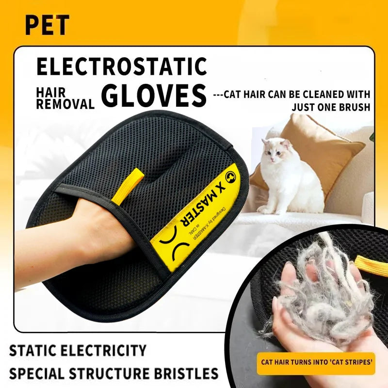 Reusable Pet Hair Remover Grooming Gloves
