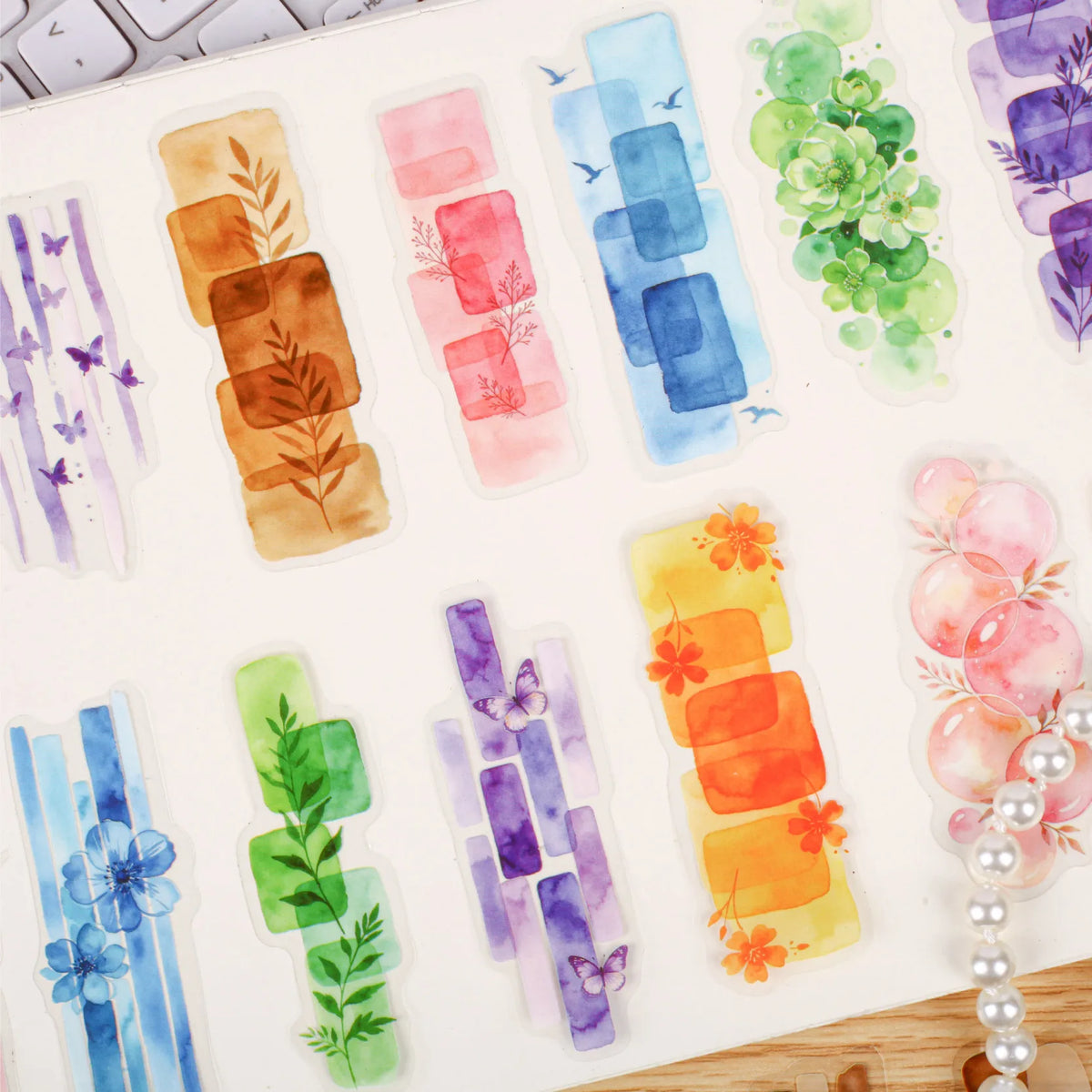 20 Piece Watercolor Theme Decorative Sticker Set