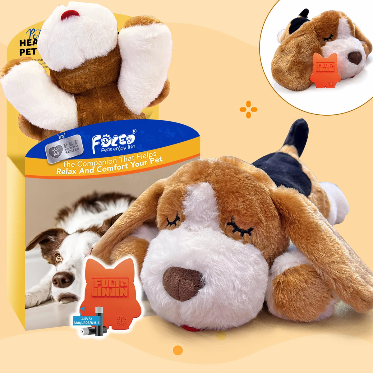 Heartbeat Plush Dog Toy for Behavioral Training