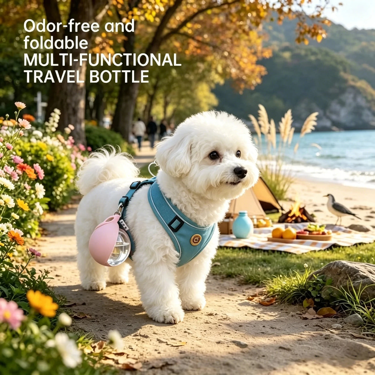 Portable Dog Water Bottle with Hanging Rope