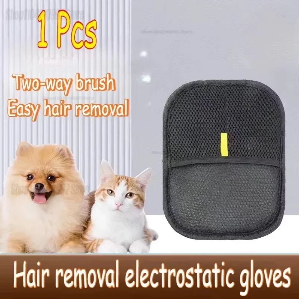 Double Sided Pet Hair Grooming and Deshedding Gloves