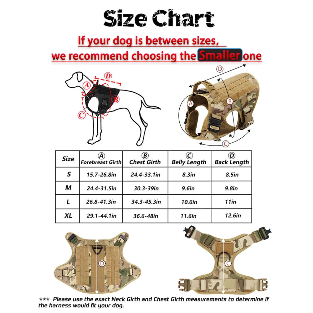 Military Tactical Dog Harness And Leash Set