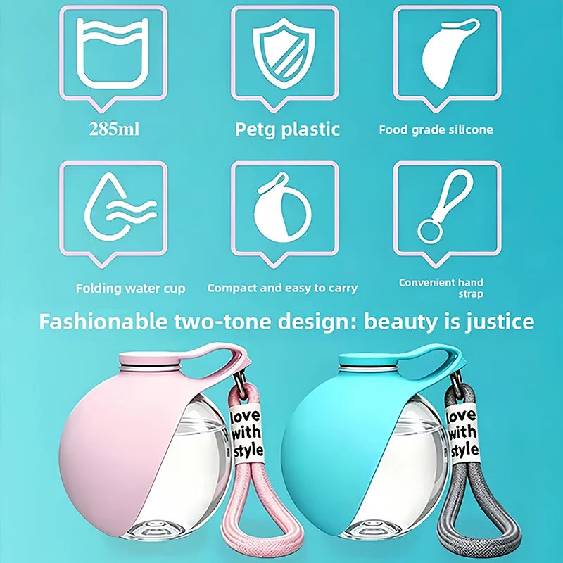 Portable Dog Water Bottle with Hanging Rope