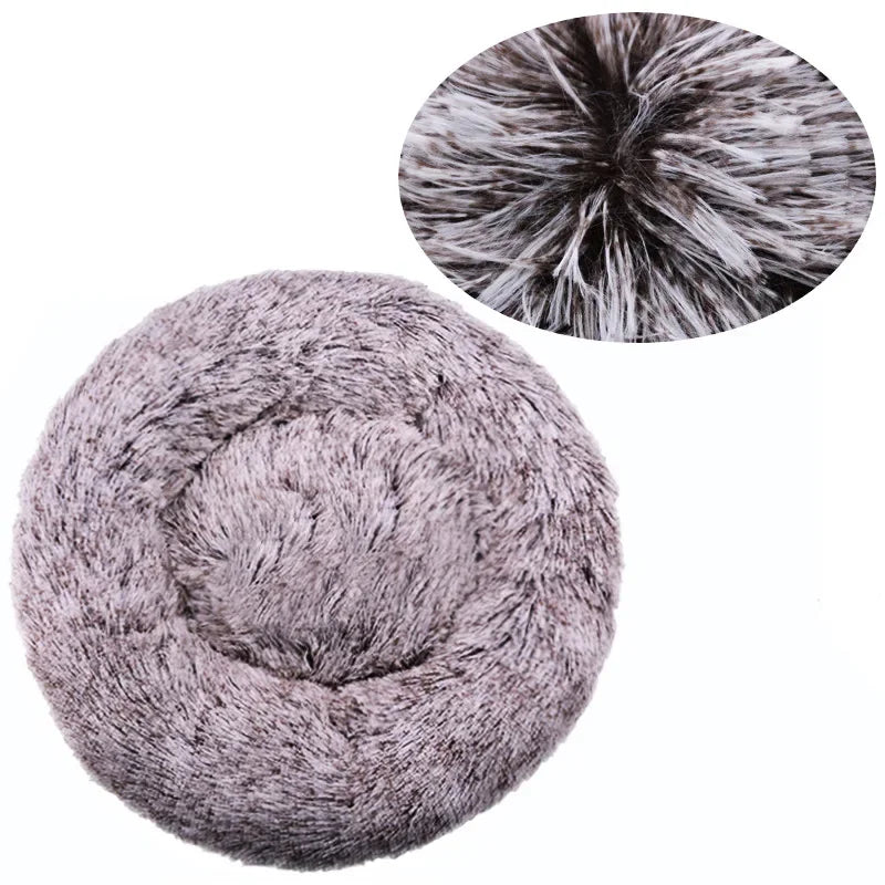 Plush Round Winter Warm Pet Bed in Six Sizes
