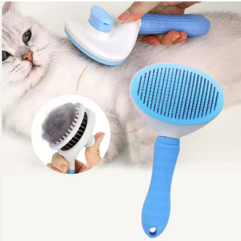Self-Cleaning Pet Grooming Brush and Hair Remover
