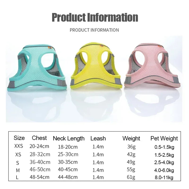 Breathable Adjustable Dog Harness and Safety Vest