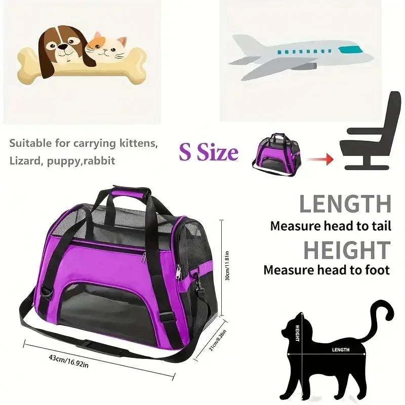 Portable Mesh Breathable Pet Carrier Bag for Small Dogs and Cats