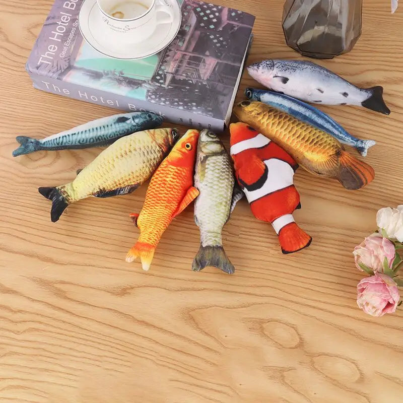 Interactive 3D Plush Fish Catnip Toy