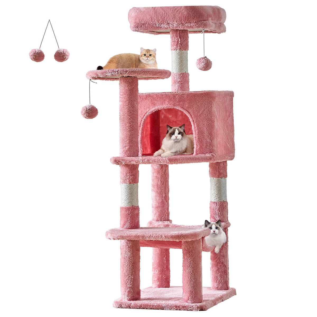 JHK Tall Multi-Cat Climbing Tower and Sisal Scratching Post