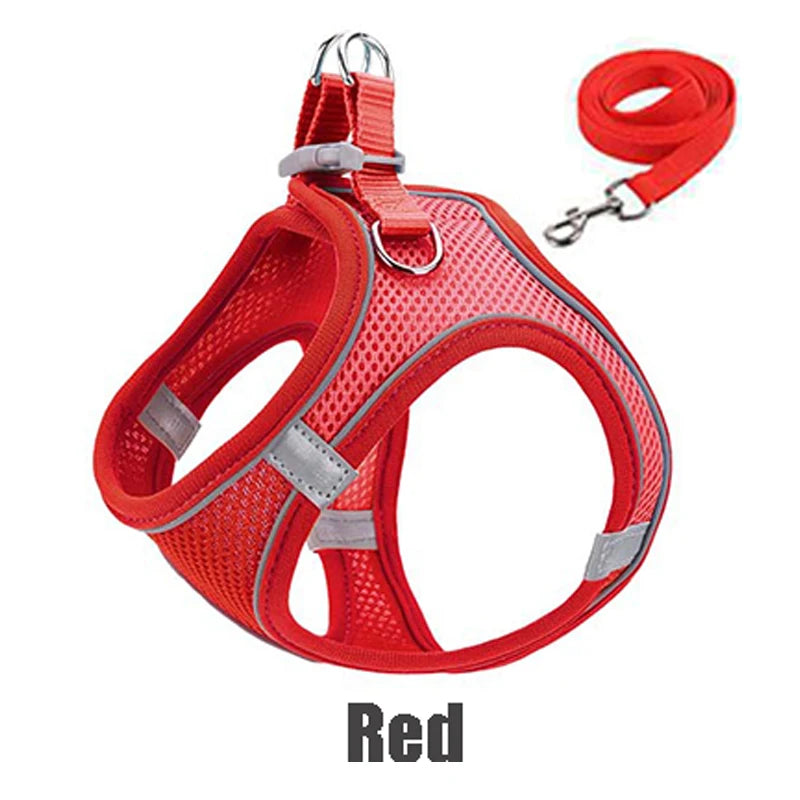Reflective Adjustable Dog Harness And Leash Vest