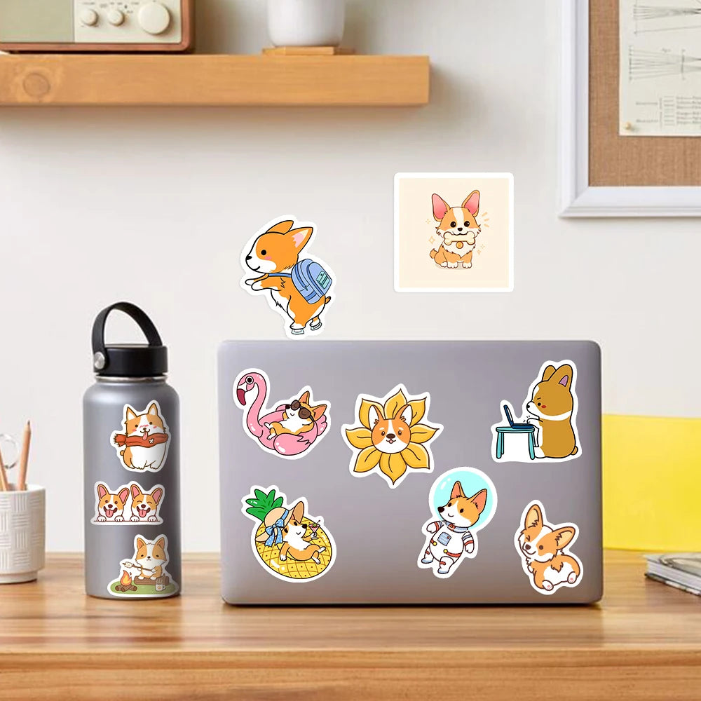 Waterproof Corgi Dog DIY Decorative Stickers