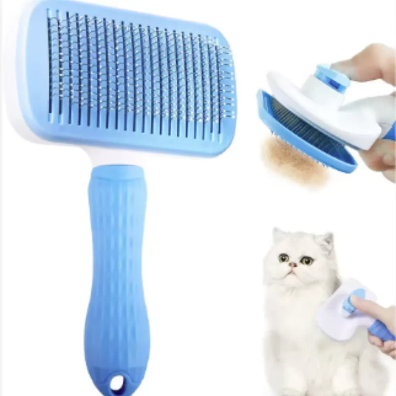 Self-Cleaning Pet Grooming Brush and Hair Remover