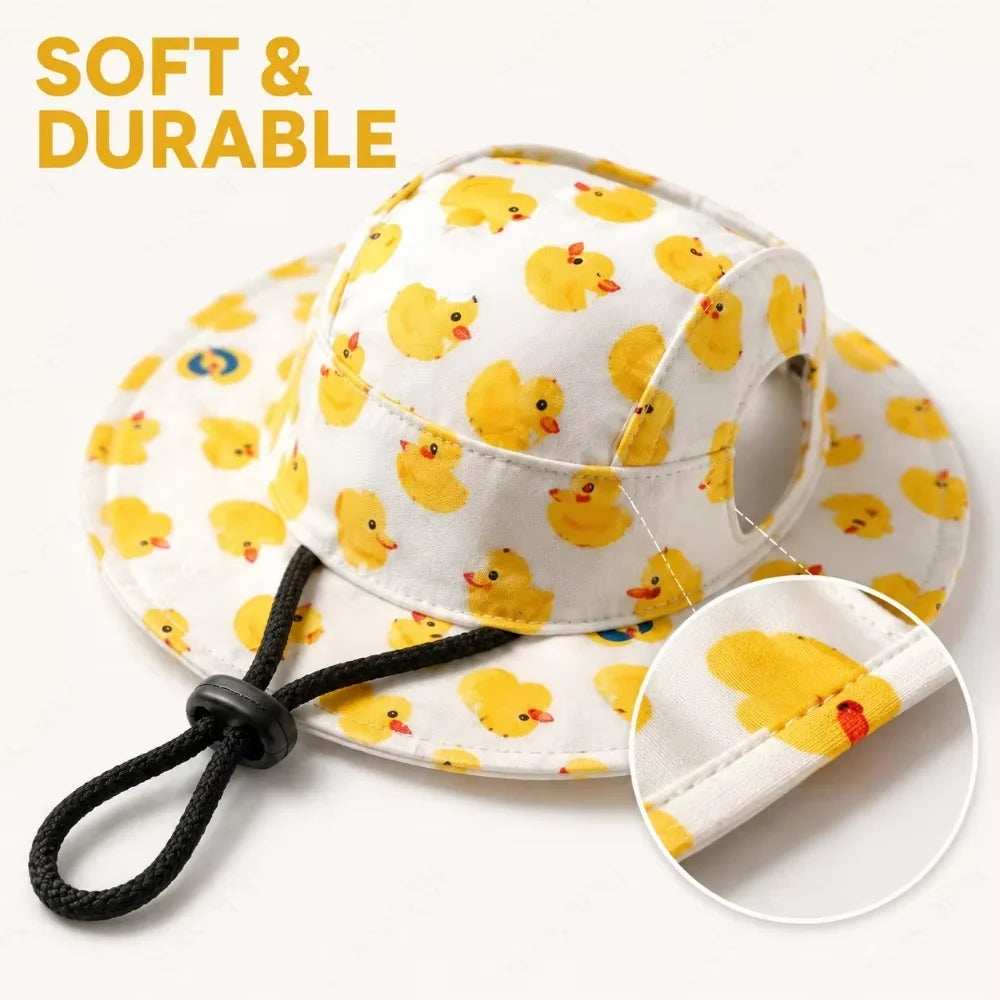 Adjustable Printed Dog Hat for Small and Medium Pets
