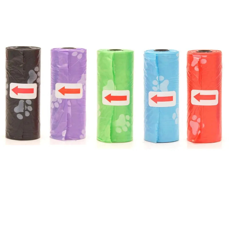 Disposable Dog Poop Bags with Dispenser and Leash Clip