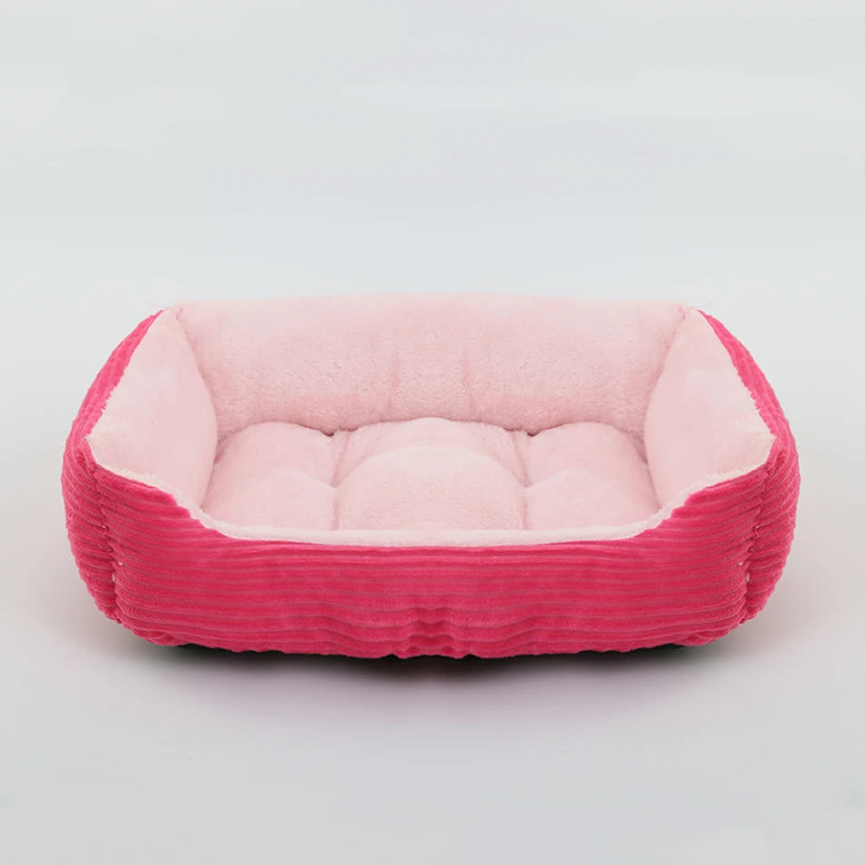 Plush Square Calming Pet Bed for Small and Medium Dogs