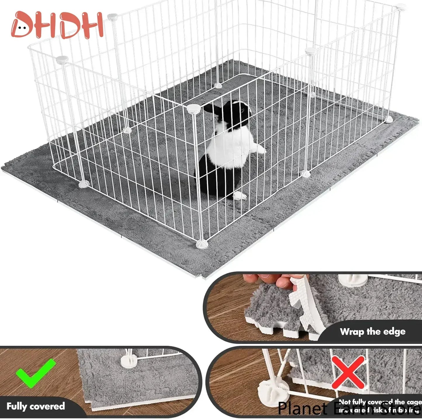 Absorbent Waterproof Anti Slip Cage Liners for Rabbits and Guinea Pigs