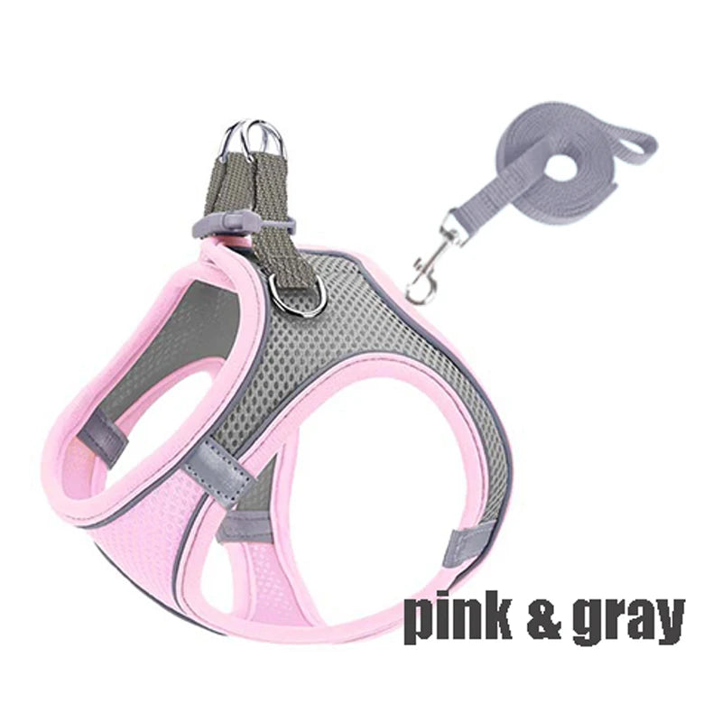 Reflective Adjustable Dog Harness And Leash Vest