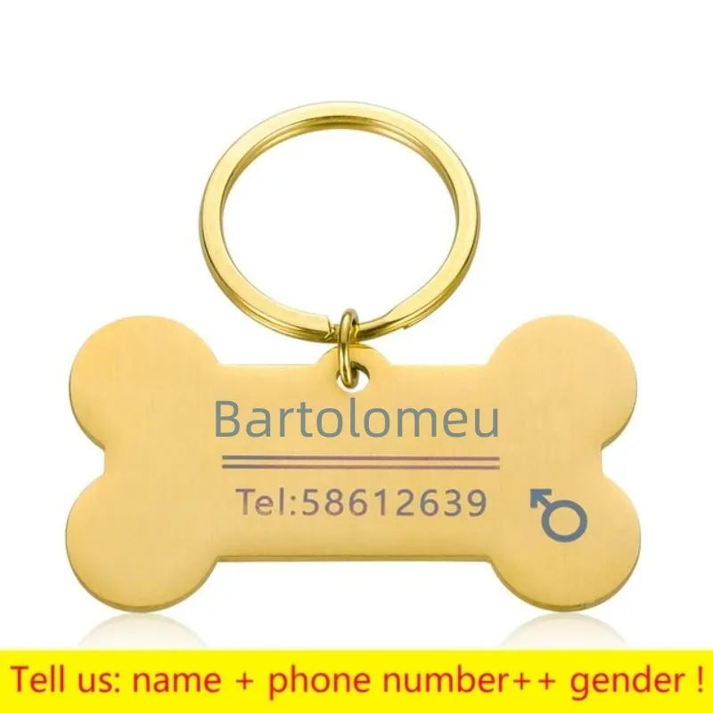 Personalized Engraved Pet ID Tag Bone Shape