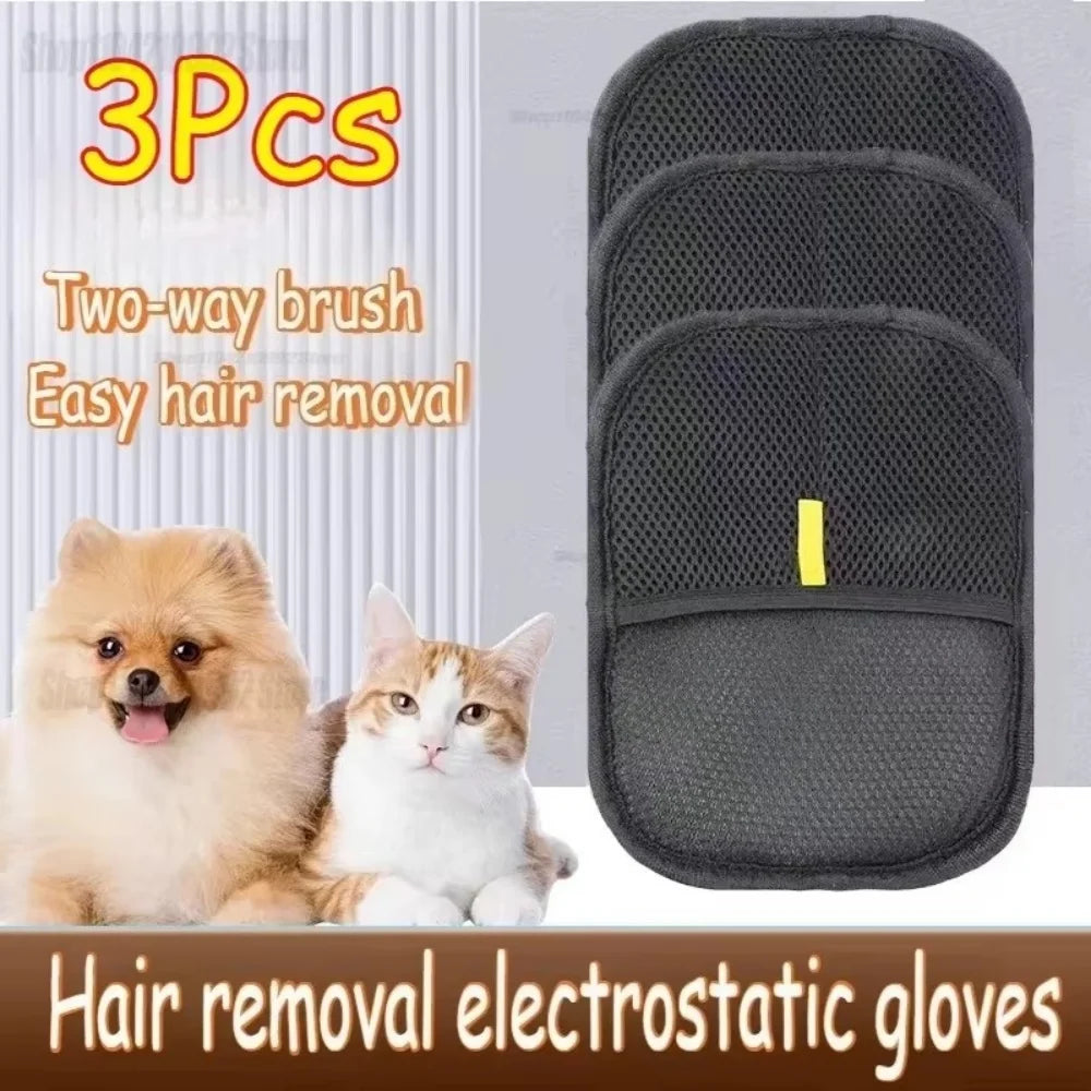 Double Sided Pet Hair Grooming and Deshedding Gloves