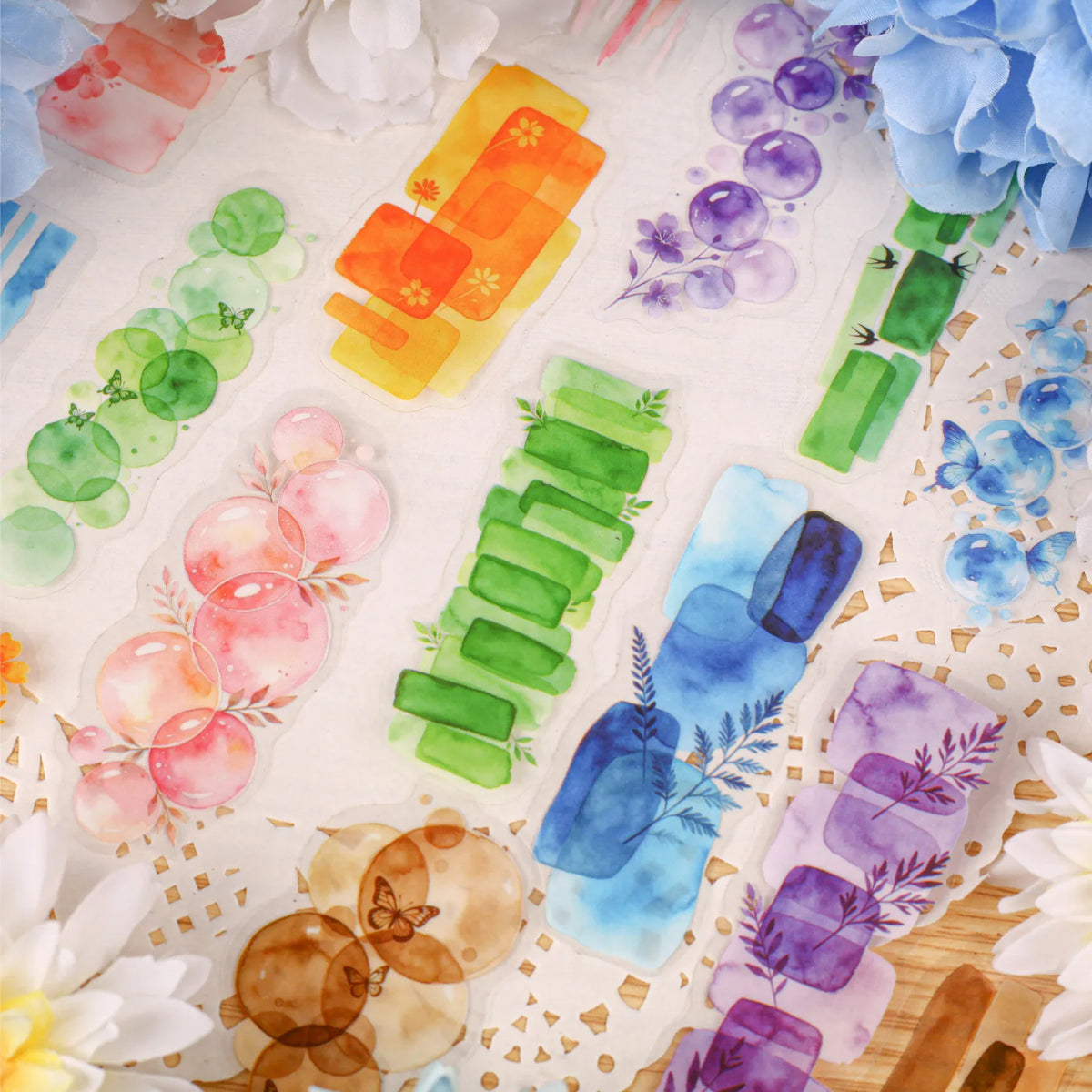 20 Piece Watercolor Theme Decorative Sticker Set