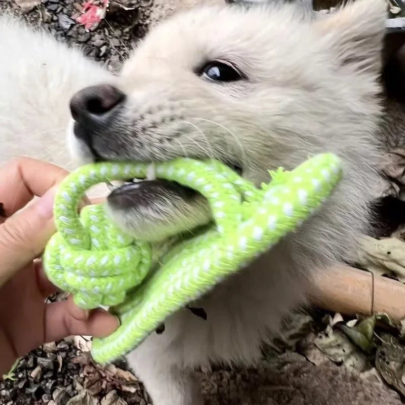 Interactive Cotton Slipper Rope Dog Toy for Teeth Training