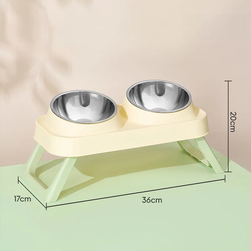 Foldable Elevated Dual Pet Feeder