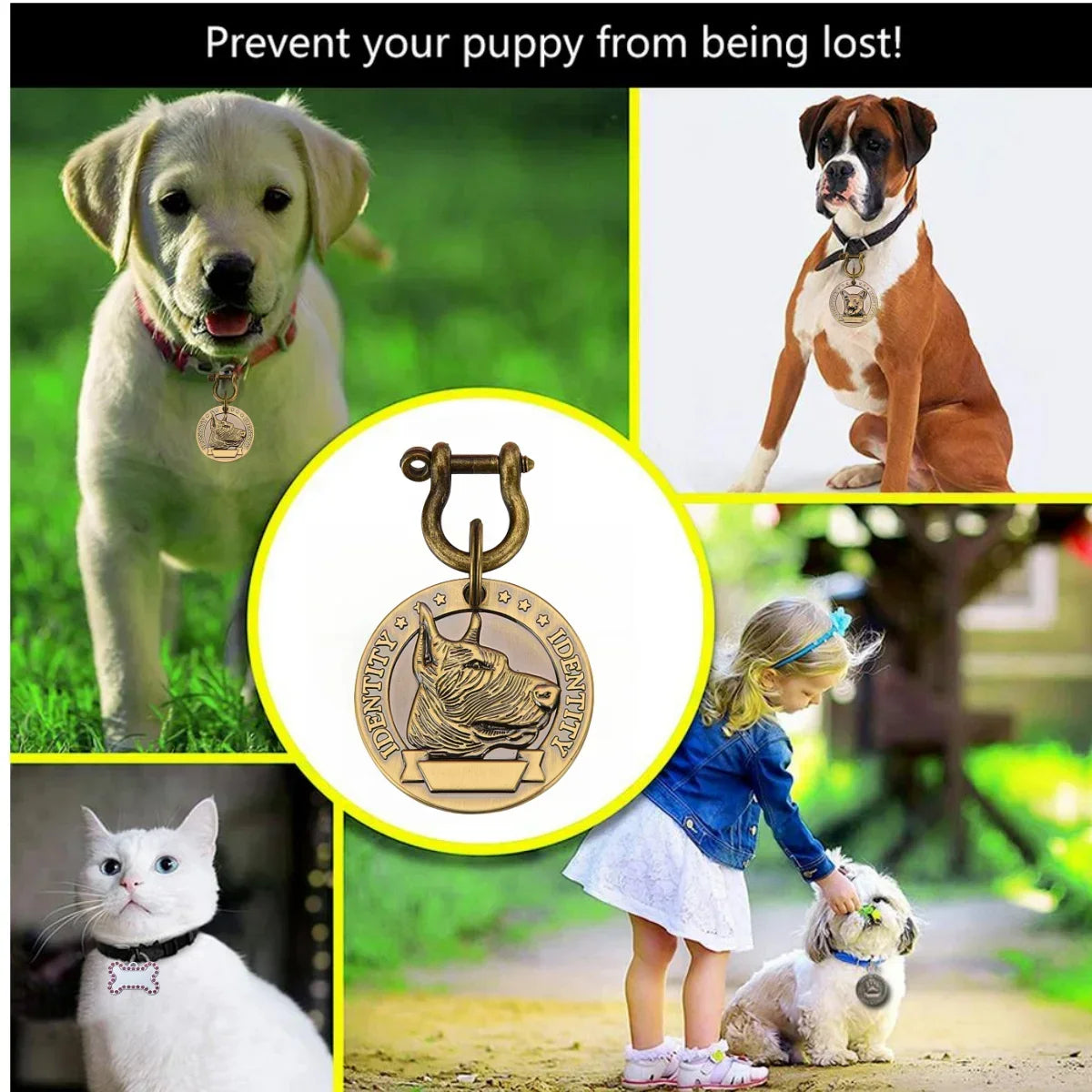 VIP Pets Personalized Bronze Engraved Dog Cat ID Tag