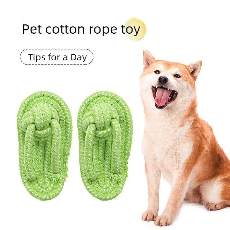 Interactive Cotton Slipper Rope Dog Toy for Teeth Training