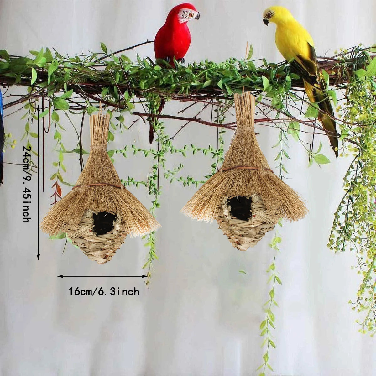 Woven Natural Grass Birdhouse Hideaway Decoration