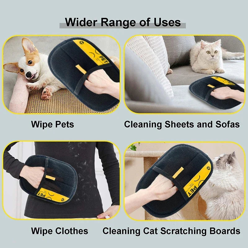Reusable Pet Hair Remover Grooming Gloves
