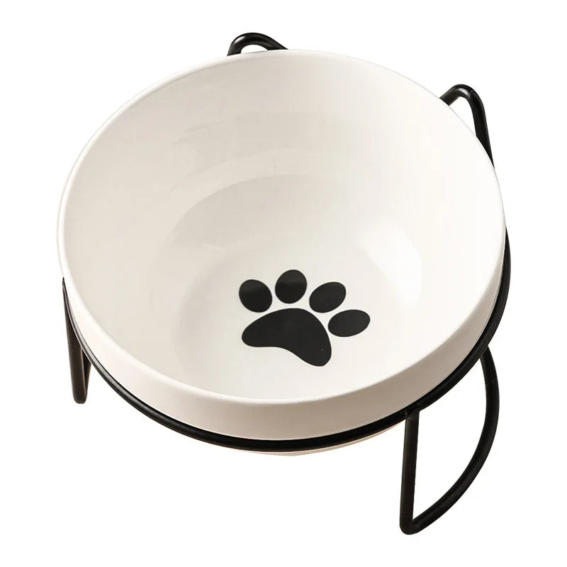 Ceramic Double Cat Bowl with Cervical Protection