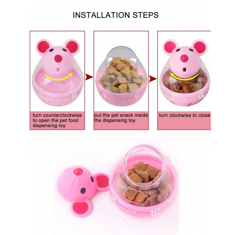 Interactive Rolling Mouse Treat Dispenser Toy for Pets