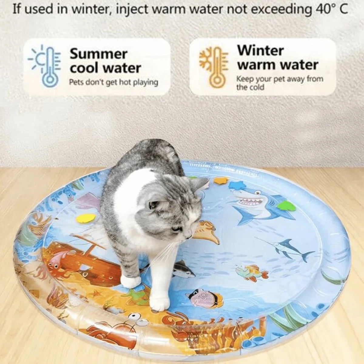Inflatable Ocean Theme Pet Cooling Water Mat